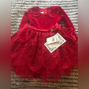 Iris & Ivy Red Lace Formal Kids Dress